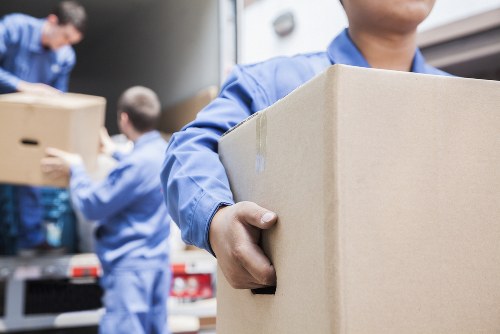 Purley Storage staff sorting recyclable packaging and cardboard