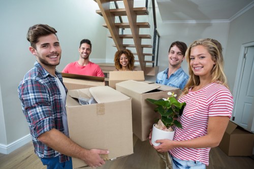 Student storage facility in Purley with neatly packed boxes