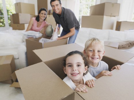 Long-term furniture storage area in Purley with boxed items