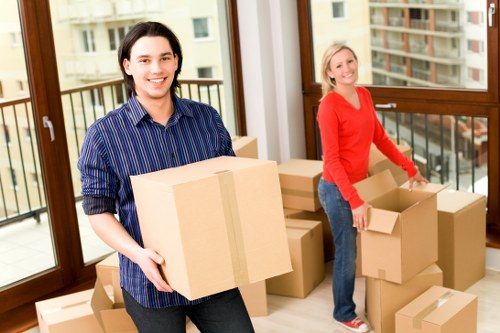 Packed boxes and household items prepared for a small move
